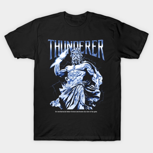 Thunderer Zeus T-Shirt by Snoobdesignbkk